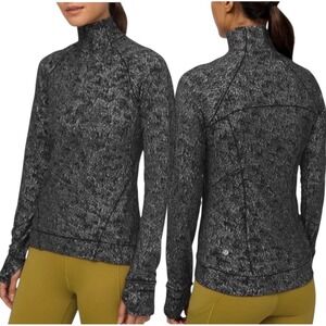 Lululemon Outrun the Elements 1/2 Zip Misted Jacquard Black White 
Size 6 W3CTAS